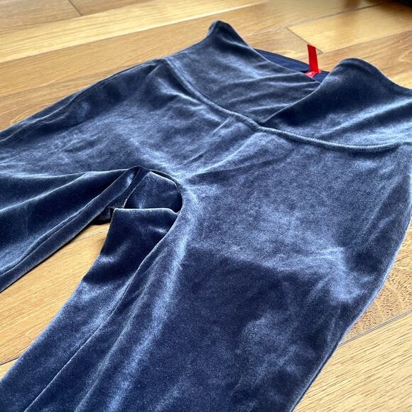 Spanx Velvet Velour Stretchy Leggings Blue Gray Grey Size Small NWOT - Picture 5 of 7